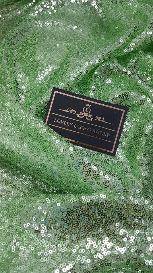 Shiny fabric with sequins in green color, beautiful sparkling mesh fabric for wedding, engagement or parties,transparent mesh fabric LL-1167