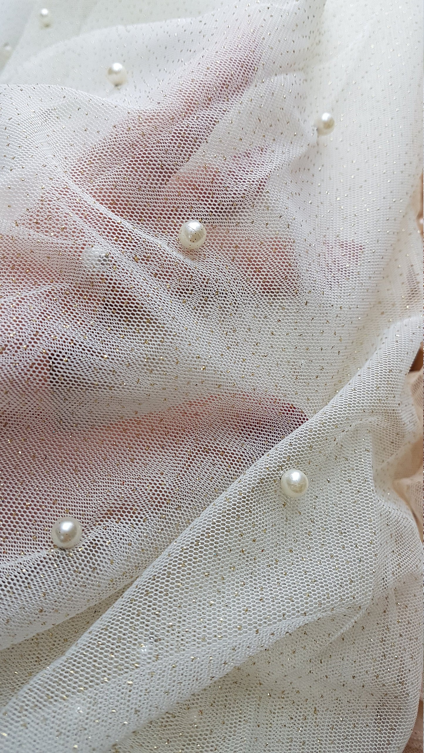 Glitter Pearl-Tulle Fabric for bridal veils and wedding dresses, beautiful soft tulle fabric, veil tulle, white tulle, colored bridal tulle