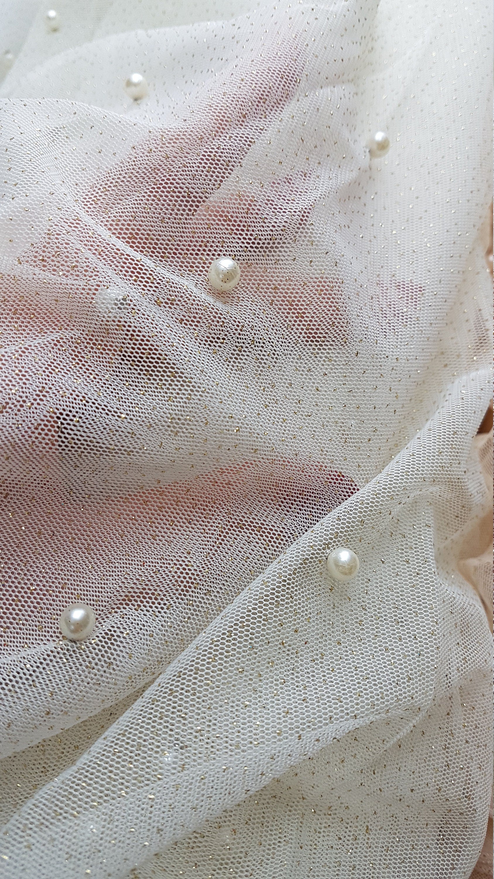 Glitter Pearl-Tulle Fabric for bridal veils and wedding dresses, beautiful soft tulle fabric, veil tulle, white tulle, colored bridal tulle
