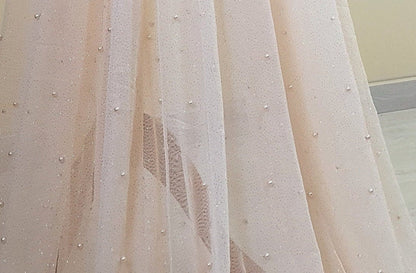 Glitter Pearl-Tulle Fabric for bridal veils and wedding dresses, beautiful soft tulle fabric, veil tulle, white tulle, colored bridal tulle