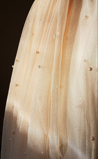 Glitter Pearl-Tulle Fabric for bridal veils and wedding dresses, beautiful soft tulle fabric, veil tulle, white tulle, colored bridal tulle