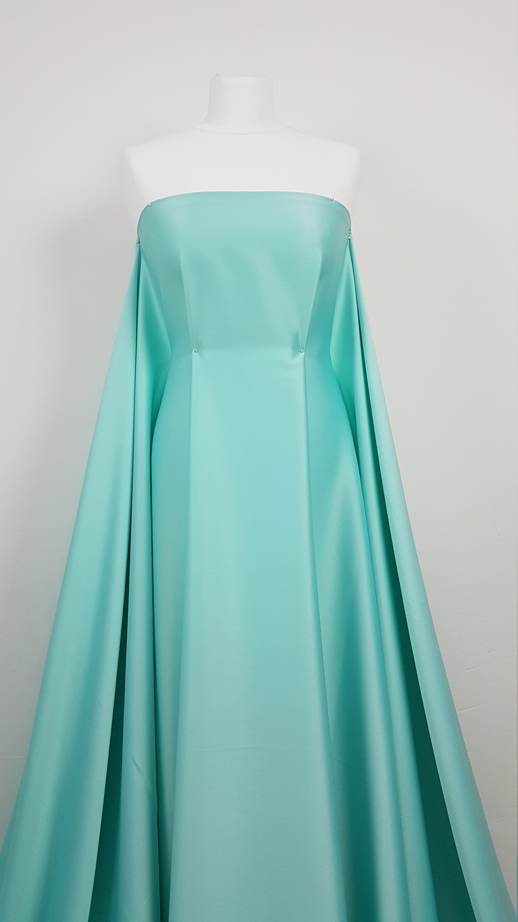 Italian Satin Fabric in beautiful white, ivory, beige-gold, mint, blue or dark green color, fabric for dresses or jumpsuits, High quality
