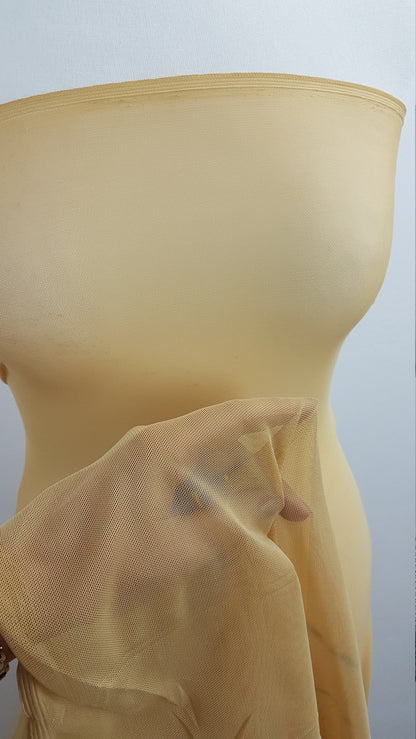 Elastic Mesh Fabric in skin color, 4 way stretch for invisible mesh inserts on dresses, evening wear, bridal wear or dance costumes