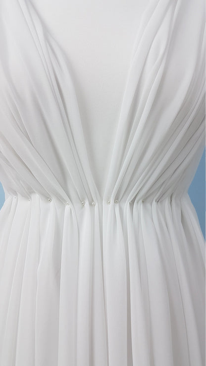 Crepe-Chiffon Fabric in white, ivory, green, red, dark red or black, soft chiffon fabric for dresses and blouses, bridal wear, evening gowns