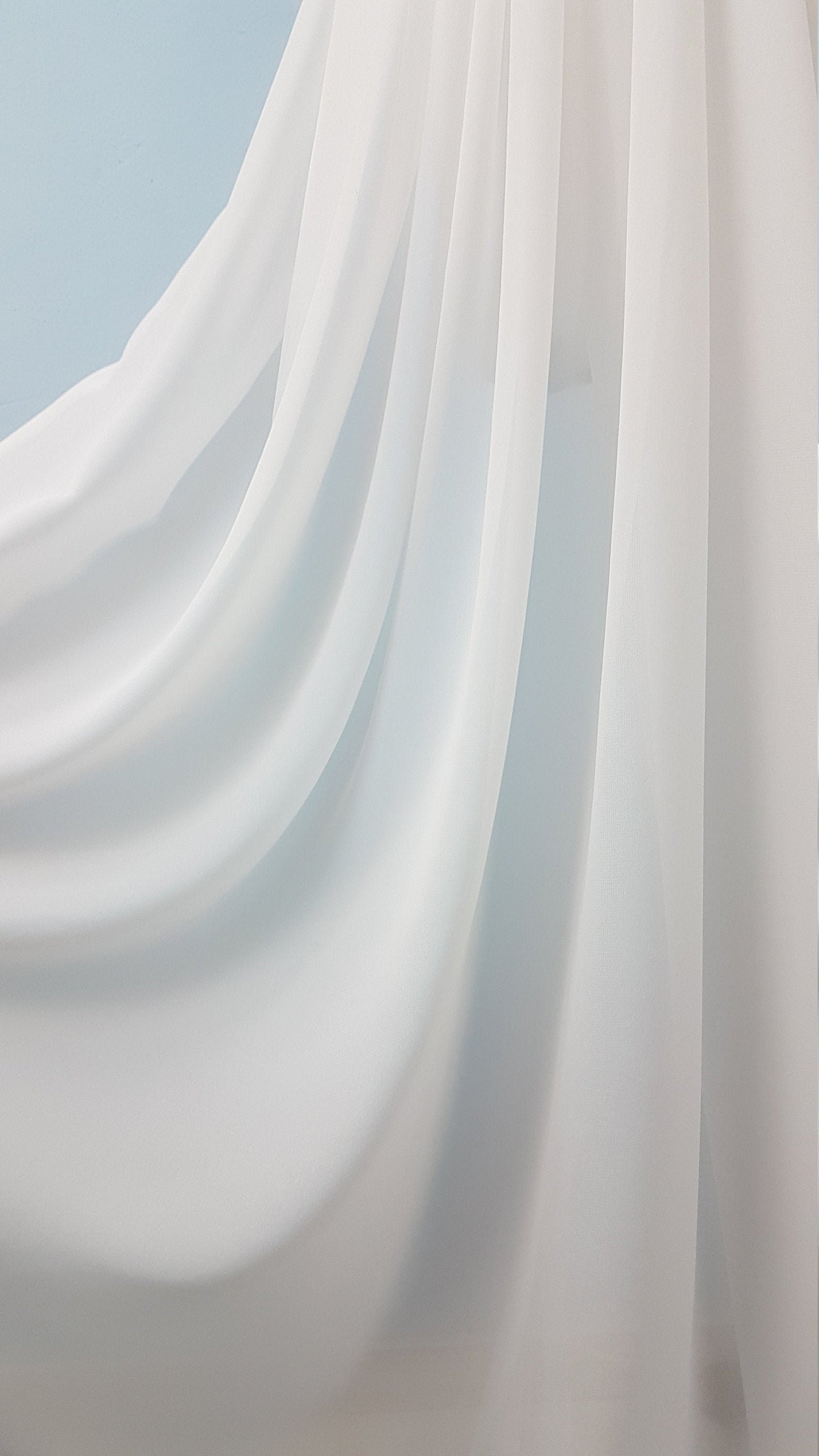Crepe-Chiffon Fabric in white, ivory, green, red, dark red or black, soft chiffon fabric for dresses and blouses, bridal wear, evening gowns