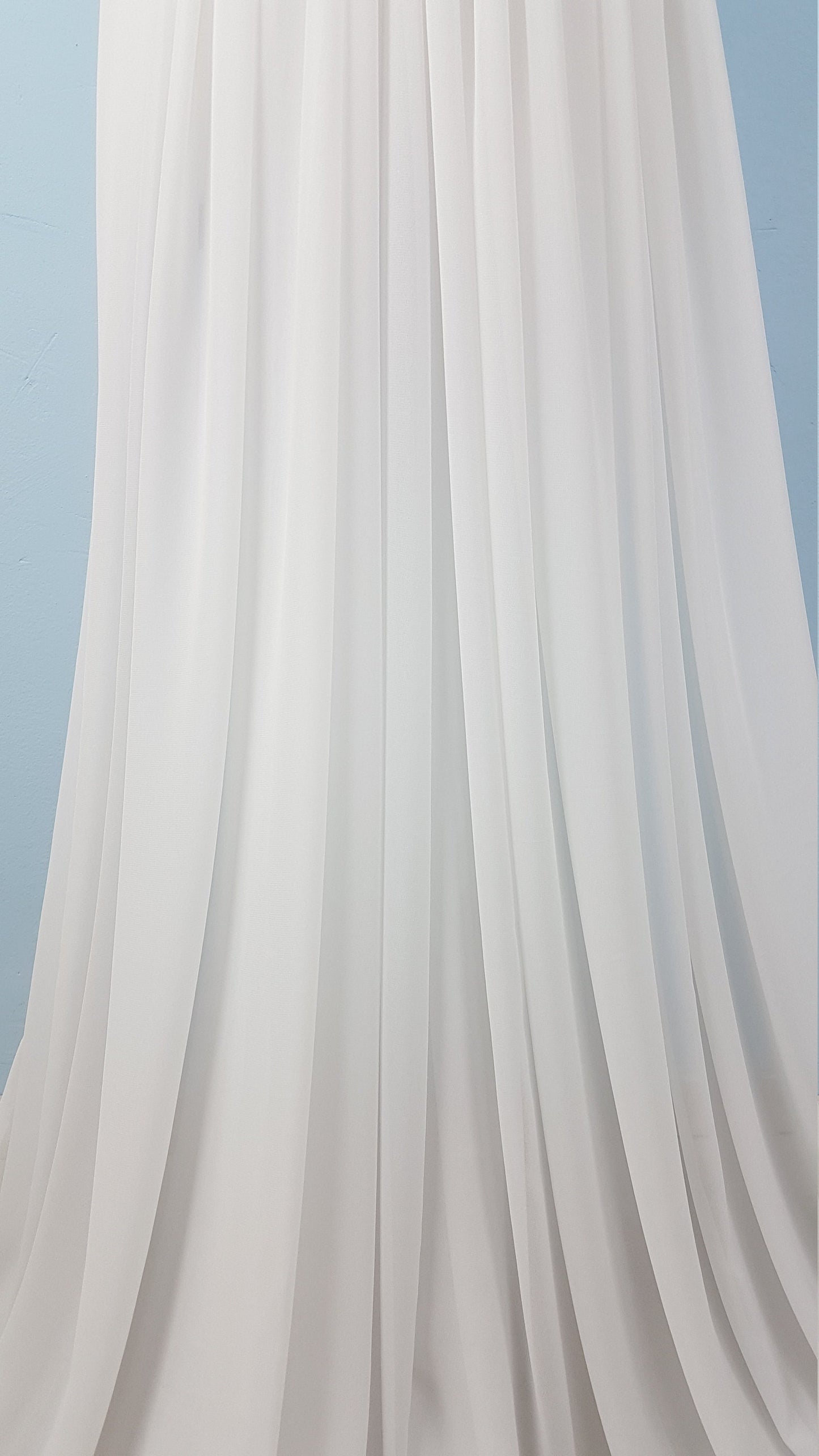 Crepe-Chiffon Fabric in white, ivory, green, red, dark red or black, soft chiffon fabric for dresses and blouses, bridal wear, evening gowns