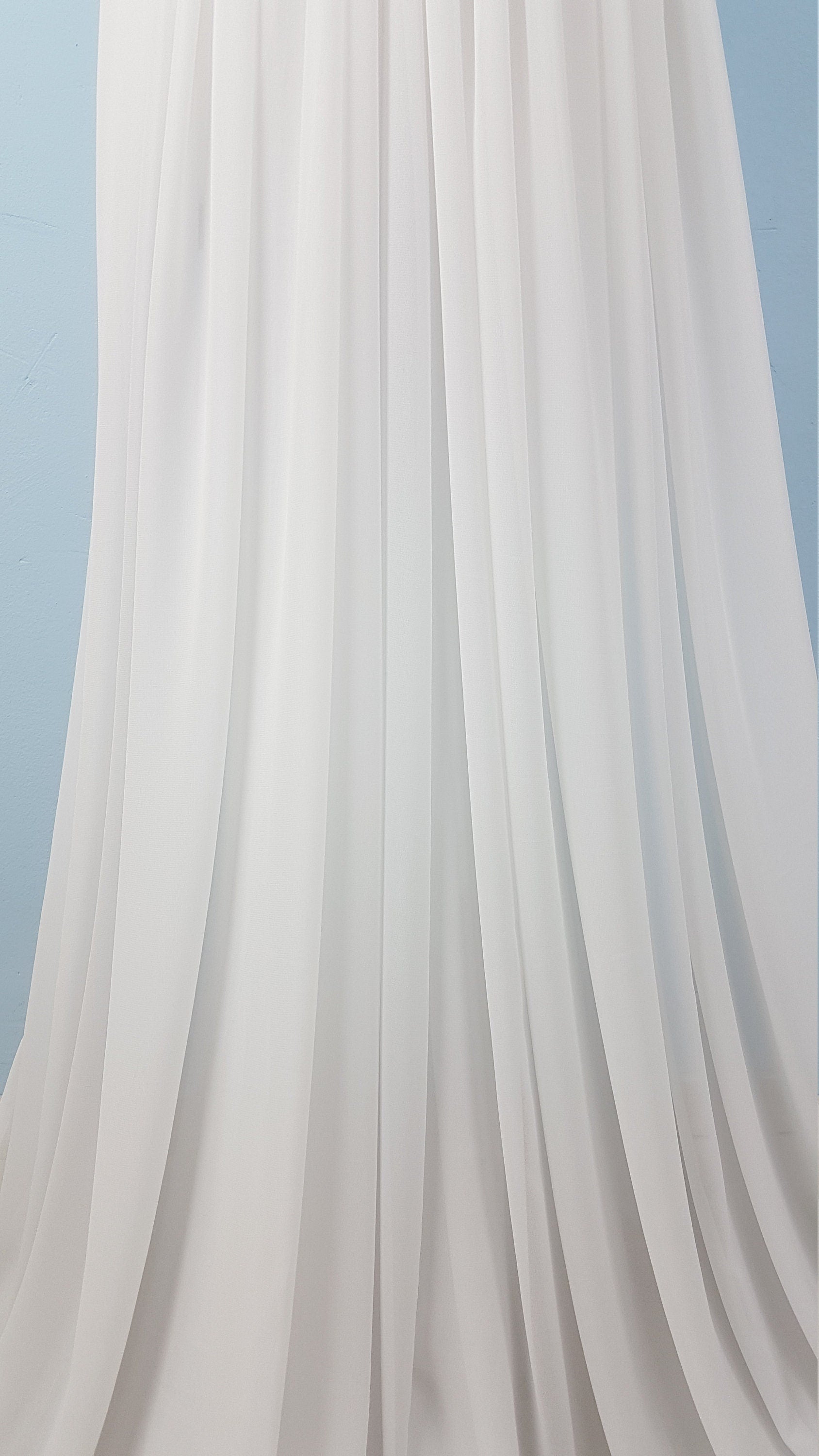 Crepe-Chiffon Fabric in white, ivory, green, red, dark red or black, soft chiffon fabric for dresses and blouses, bridal wear, evening gowns