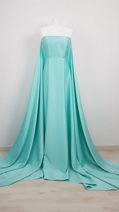 Italian Satin Fabric in beautiful white, ivory, beige-gold, mint, blue or dark green color, fabric for dresses or jumpsuits, High quality