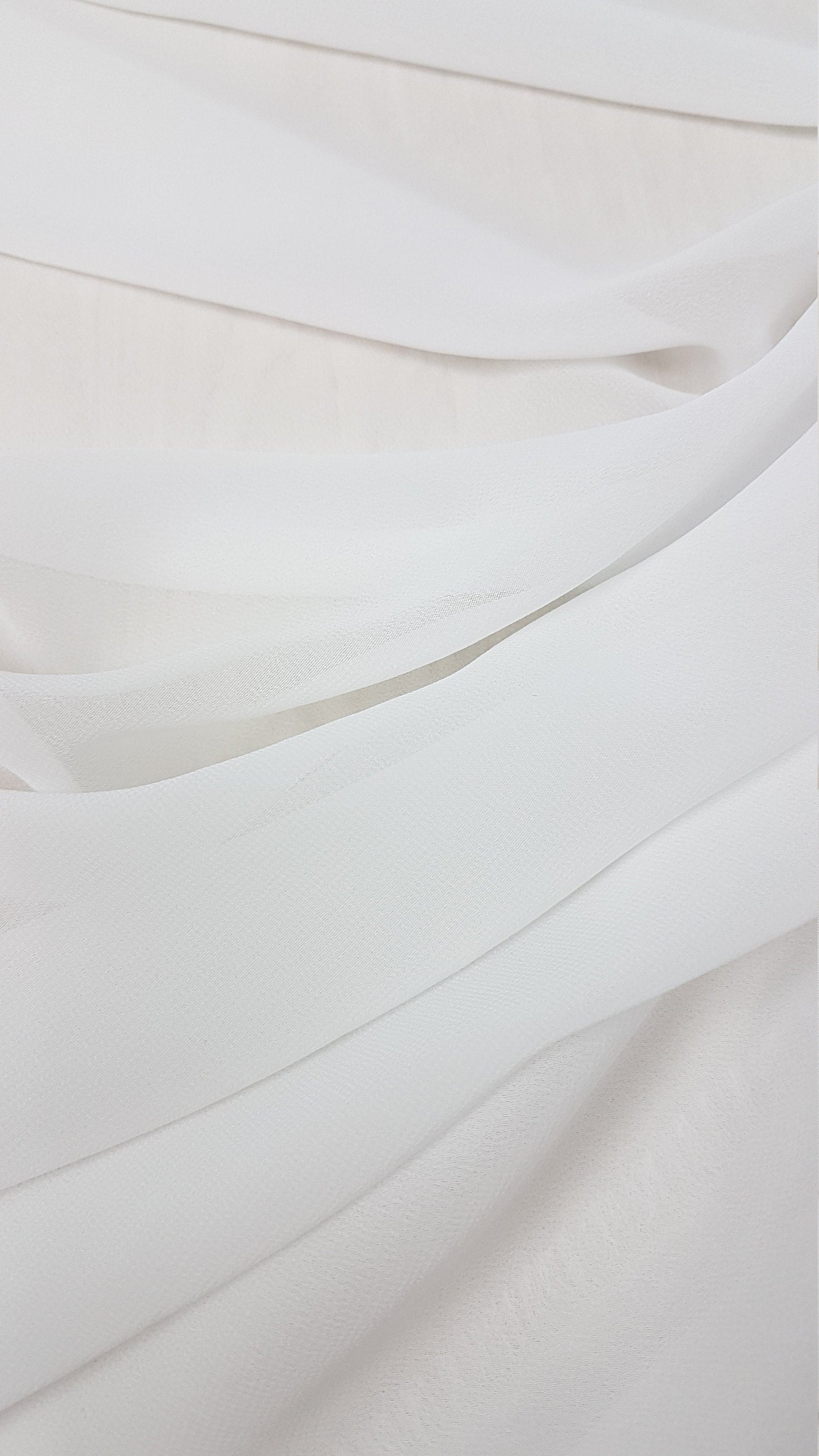 Crepe-Chiffon Fabric in white, ivory, green, red, dark red or black, soft chiffon fabric for dresses and blouses, bridal wear, evening gowns