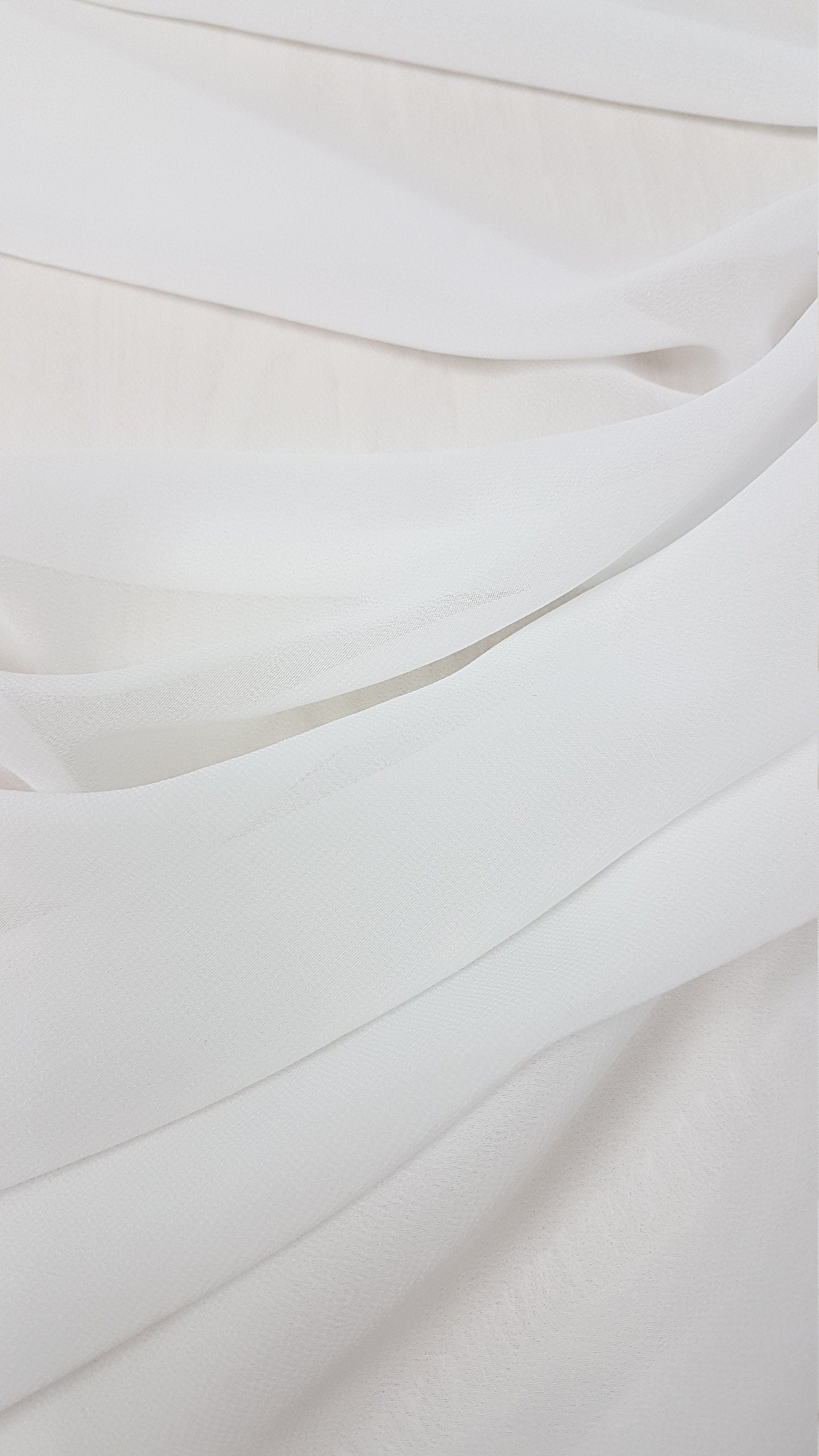 Crepe-Chiffon Fabric in white, ivory, green, red, dark red or black, soft chiffon fabric for dresses and blouses, bridal wear, evening gowns