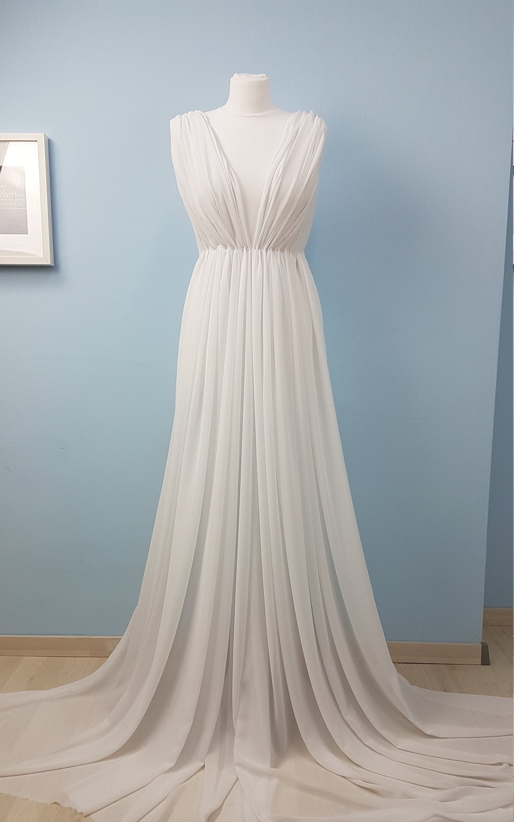 Crepe-Chiffon Fabric in white, ivory, green, red, dark red or black, soft chiffon fabric for dresses and blouses, bridal wear, evening gowns