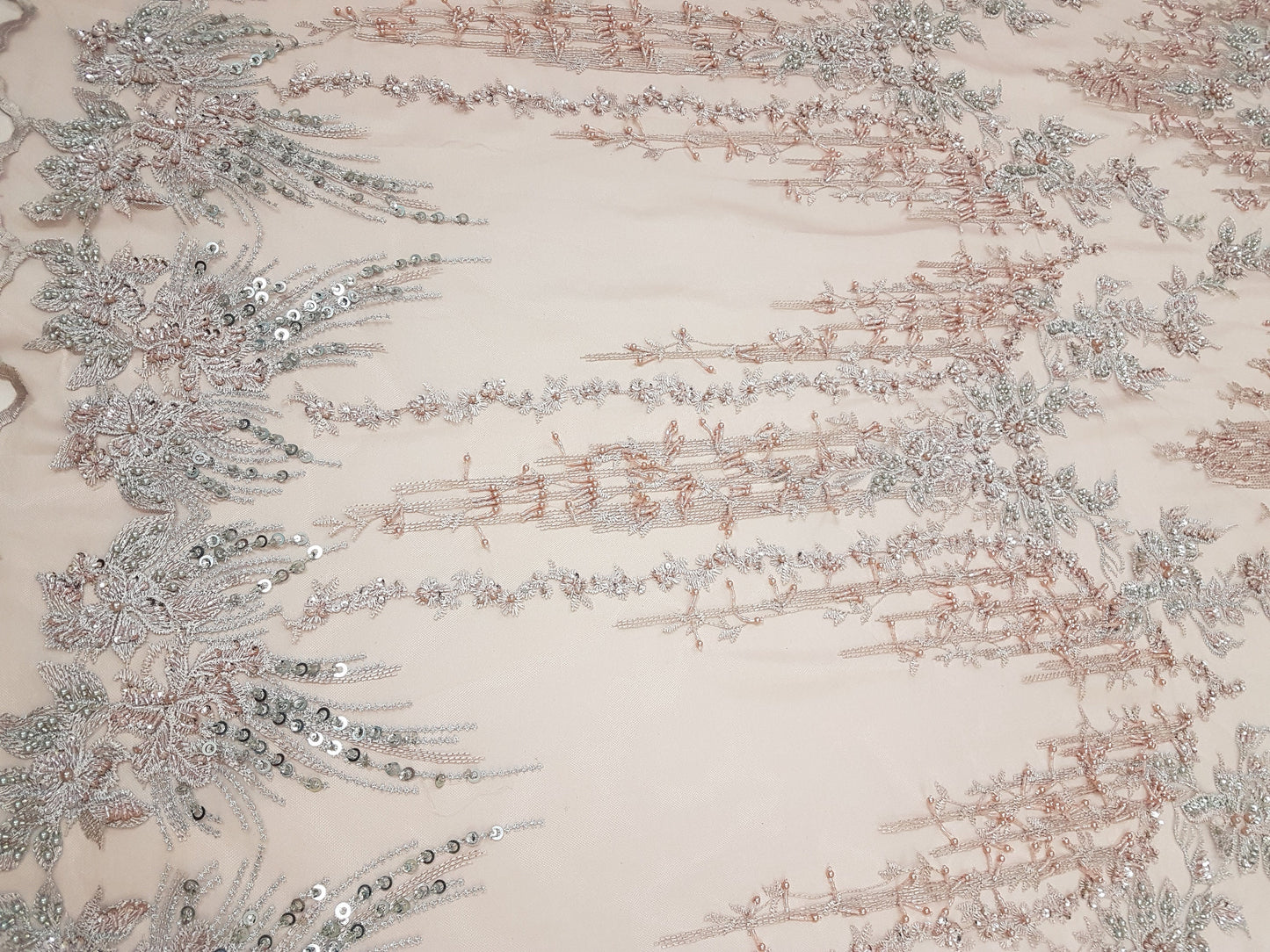 Extraordinary Design, Handbeaded Flower Lace Fabric with sequins, wedding lace fabric, bridal lace, embroidery lace fabric LL-1272