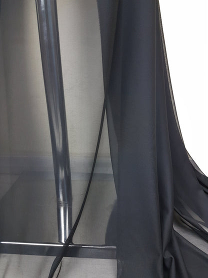 Bi-Elastischer Mesh Stoff in Schwarz, 4-Wege-Stretch für Mesheinsätze an Kleidern, Abendkleidern oder Tanzkostümen LL-1283
