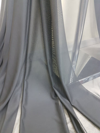 Bi-Elastischer Mesh Stoff in Schwarz, 4-Wege-Stretch für Mesheinsätze an Kleidern, Abendkleidern oder Tanzkostümen LL-1283