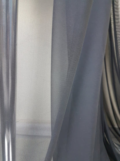Bi-Elastischer Mesh Stoff in Schwarz, 4-Wege-Stretch für Mesheinsätze an Kleidern, Abendkleidern oder Tanzkostümen LL-1283