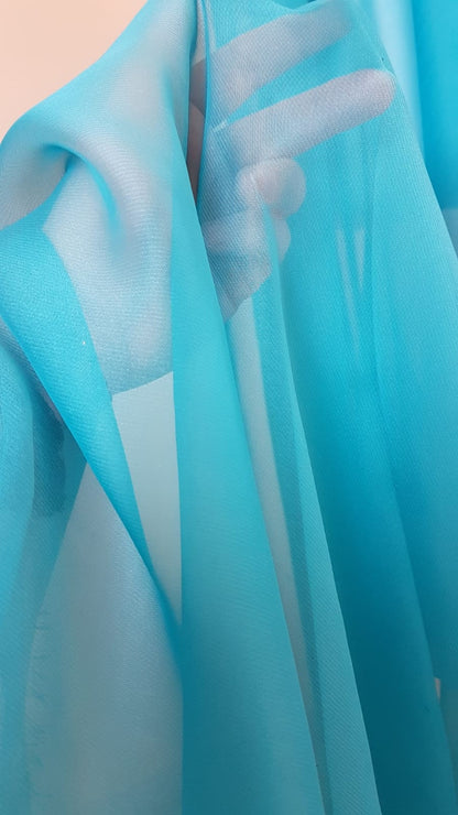 Chiffon Fabric in turquoise, mint, orange, pink, soft chiffon fabric for dresses and blouses, for bridal wear, evening gowns and much more
