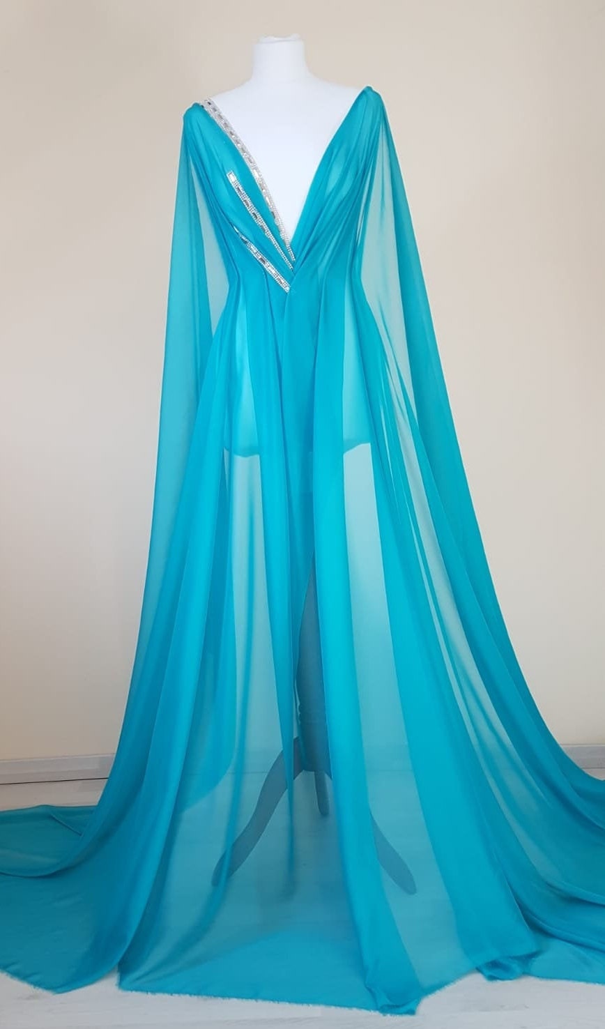 Chiffon Fabric in turquoise, mint, orange, pink, soft chiffon fabric for dresses and blouses, for bridal wear, evening gowns and much more