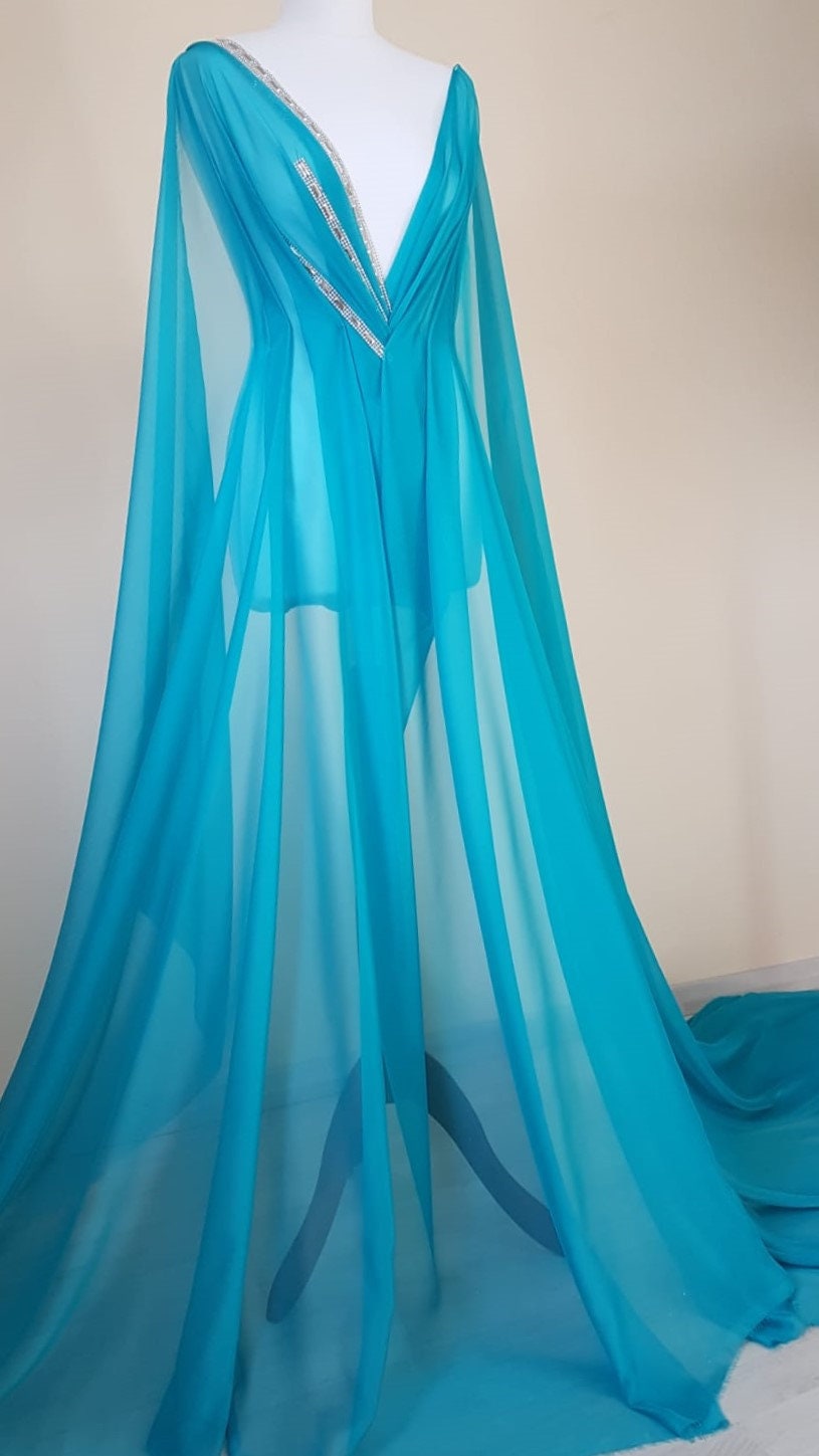 Chiffon Fabric in turquoise, mint, orange, pink, soft chiffon fabric for dresses and blouses, for bridal wear, evening gowns and much more