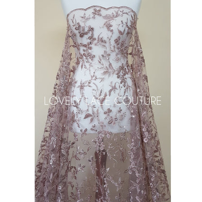 Beautiful Lace fabric with flower desgin, Colored bridal lace, Lace Fabric in lovely rosé LL-1333 or dramatic black color LL-1336