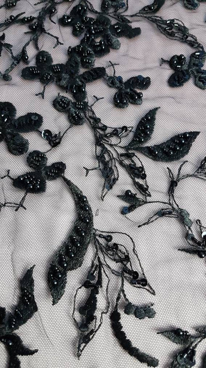 Beautiful Lace fabric with flower desgin, Colored bridal lace, Lace Fabric in lovely rosé LL-1333 or dramatic black color LL-1336