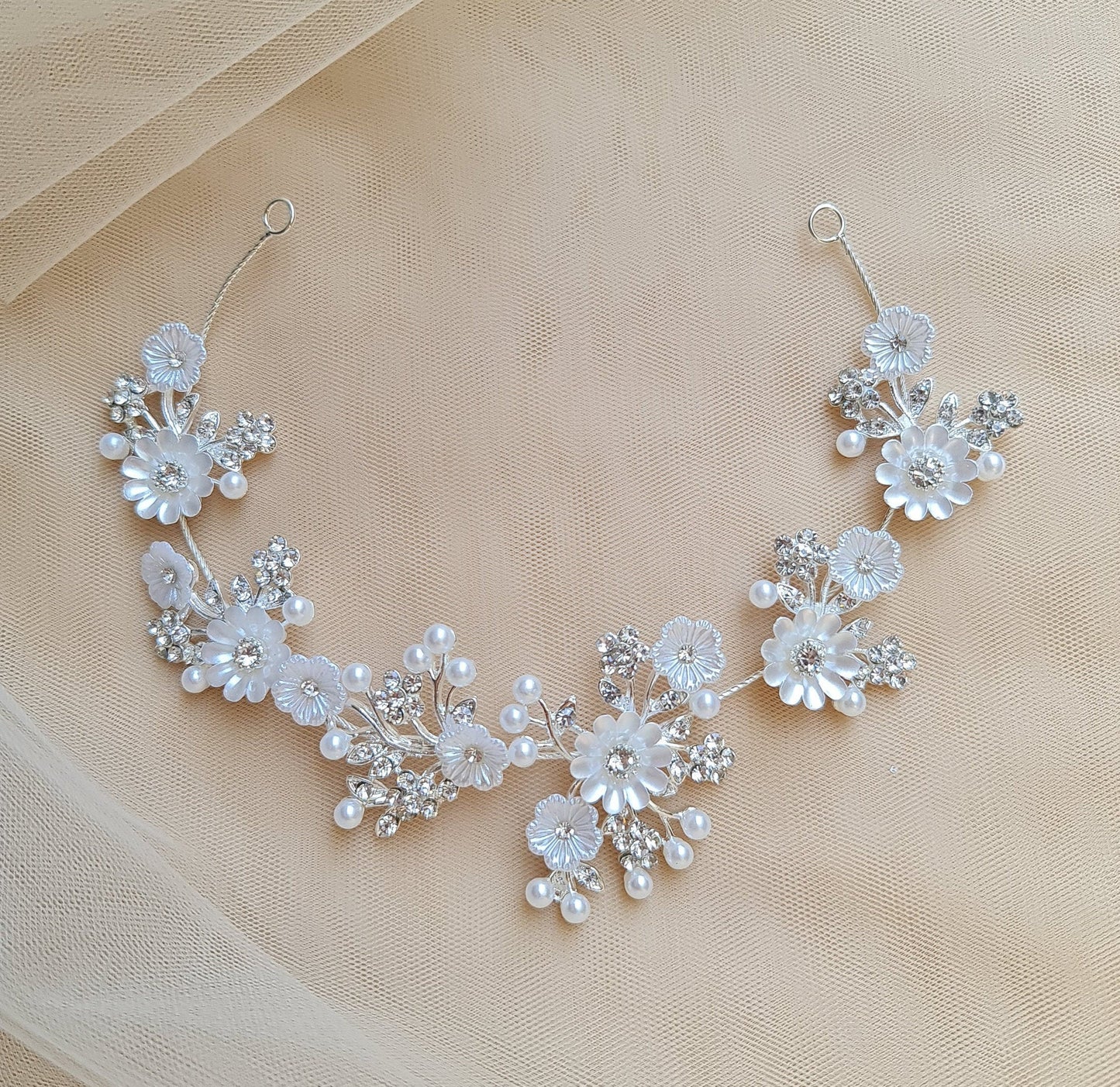 Floral Wedding Tiara, Floral Bridal Tiara, Bridal Crown, Wedding Crown, Floral Bridal Headpiece, Bridal Hair Jewelry LL-1398