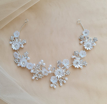 Floral Wedding Tiara, Floral Bridal Tiara, Bridal Crown, Wedding Crown, Floral Bridal Headpiece, Bridal Hair Jewelry LL-1398