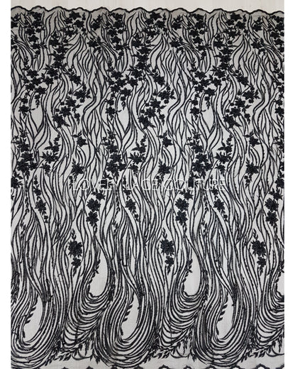lace fabric in black color