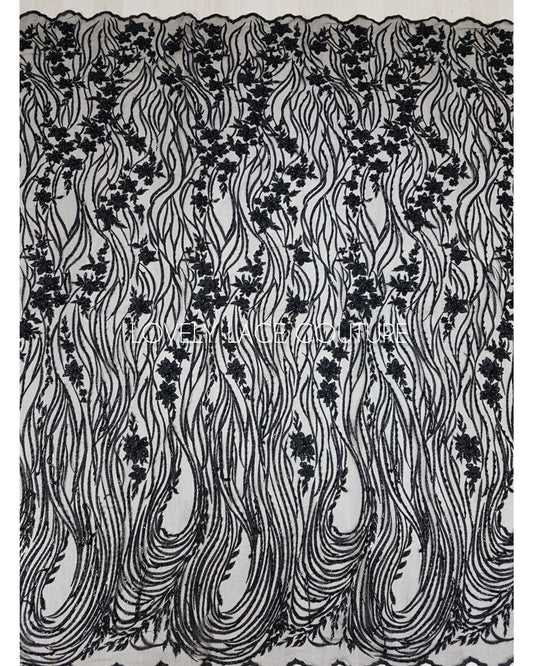 lace fabric in black color