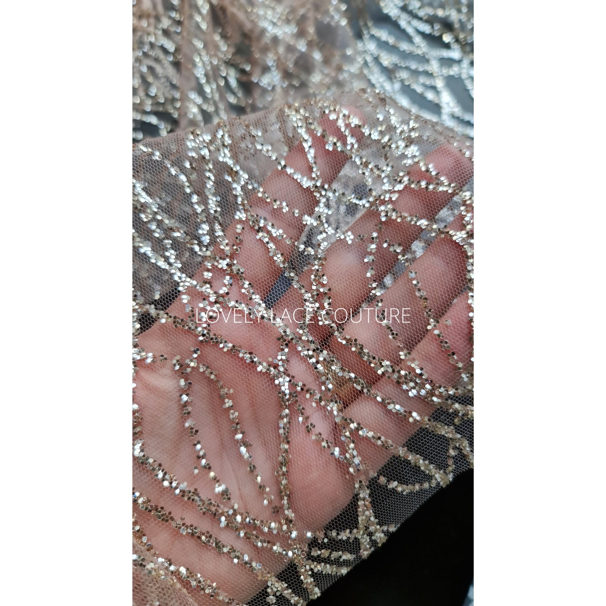 Glitter Tulle Fabric for wedding dresses, glitter mesh fabric, bridal glitter fabric in white LL-1103, roségold LL-1404 or winered LL-1448