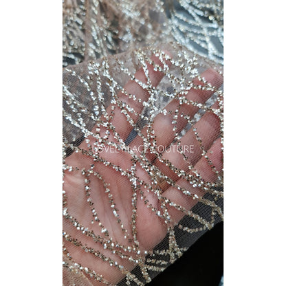 Glitter Tulle Fabric for wedding dresses, glitter mesh fabric, bridal glitter fabric in white LL-1103, roségold LL-1404 or winered LL-1448