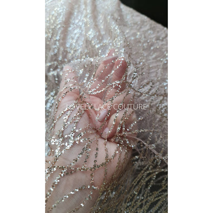 Glitter Tulle Fabric for wedding dresses, glitter mesh fabric, bridal glitter fabric in white LL-1103, roségold LL-1404 or winered LL-1448