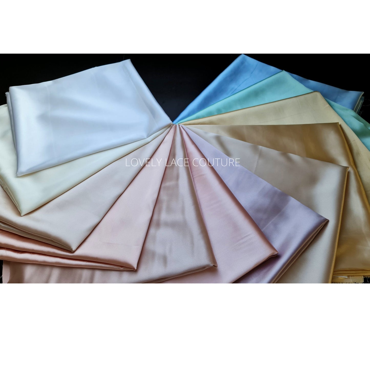 Schöner Satinstoff in Farbe weiß oder ivory, Satin in mehreren Farben, für Brautkleider oder Abendkleider, Meterstoff
