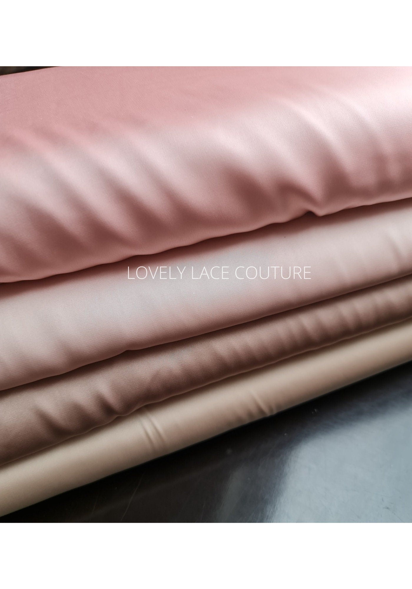 Schöner Satinstoff in rosé, dark rosé, bronze, beige-gold oder grey, Stretch-Satin für Brautkleider oder Abendkleider und vieles mehr