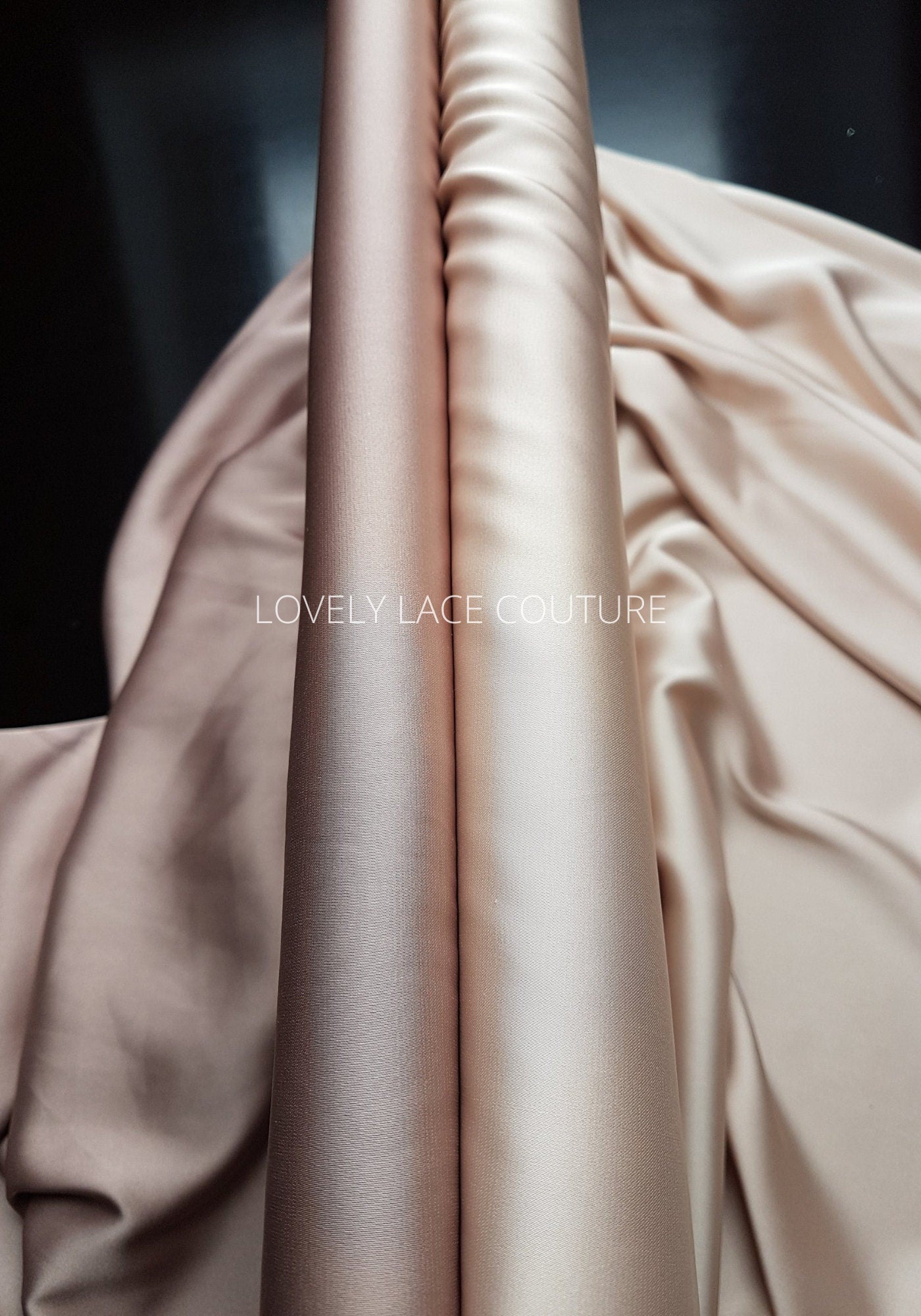 Schöner Satinstoff in rosé, dark rosé, bronze, beige-gold oder grey, Stretch-Satin für Brautkleider oder Abendkleider und vieles mehr