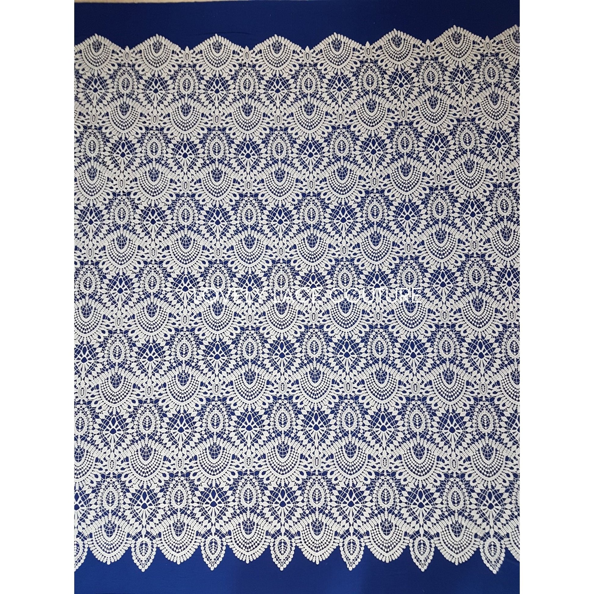 Gorgeous modern boho lace fabric, soft guipure lace in off-white, High Quality, Crochet Lace, lace for gown, from 1 metre LL-1437
