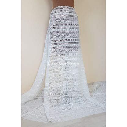 Beautiful boho lace fabric, soft guipure lace in off-white, High Quality, Crochet Lace for bridal and wedding dresses LL-1439