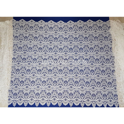 Gorgeous modern boho lace fabric, soft guipure lace in off-white, High Quality, Crochet Lace, lace for gown, from 1 metre LL-1437