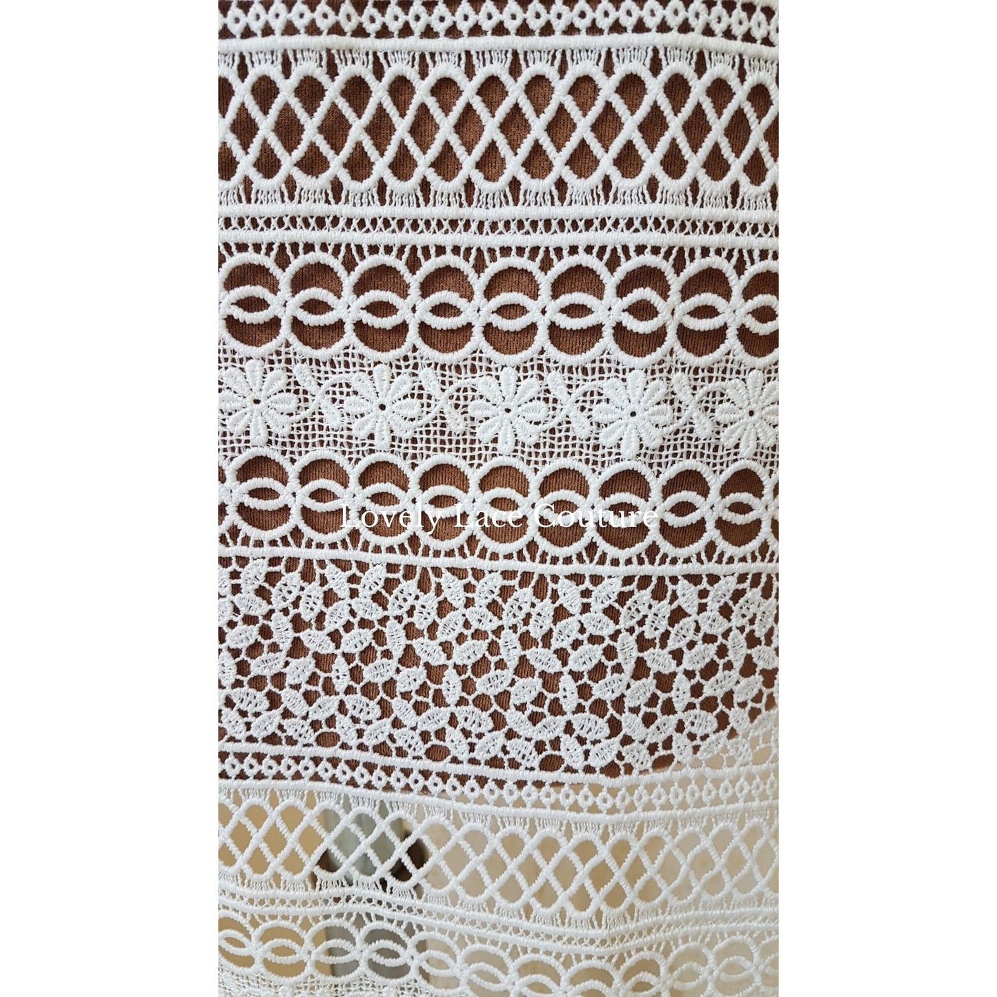 Beautiful boho lace fabric, soft guipure lace in off-white, High Quality, Crochet Lace for bridal and wedding dresses LL-1439