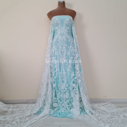 wedding lace in off-white color, b ridal, flower geometrical bridal lace Fabric by meter, wedded gifting, weds gift, brida l, LL-1444