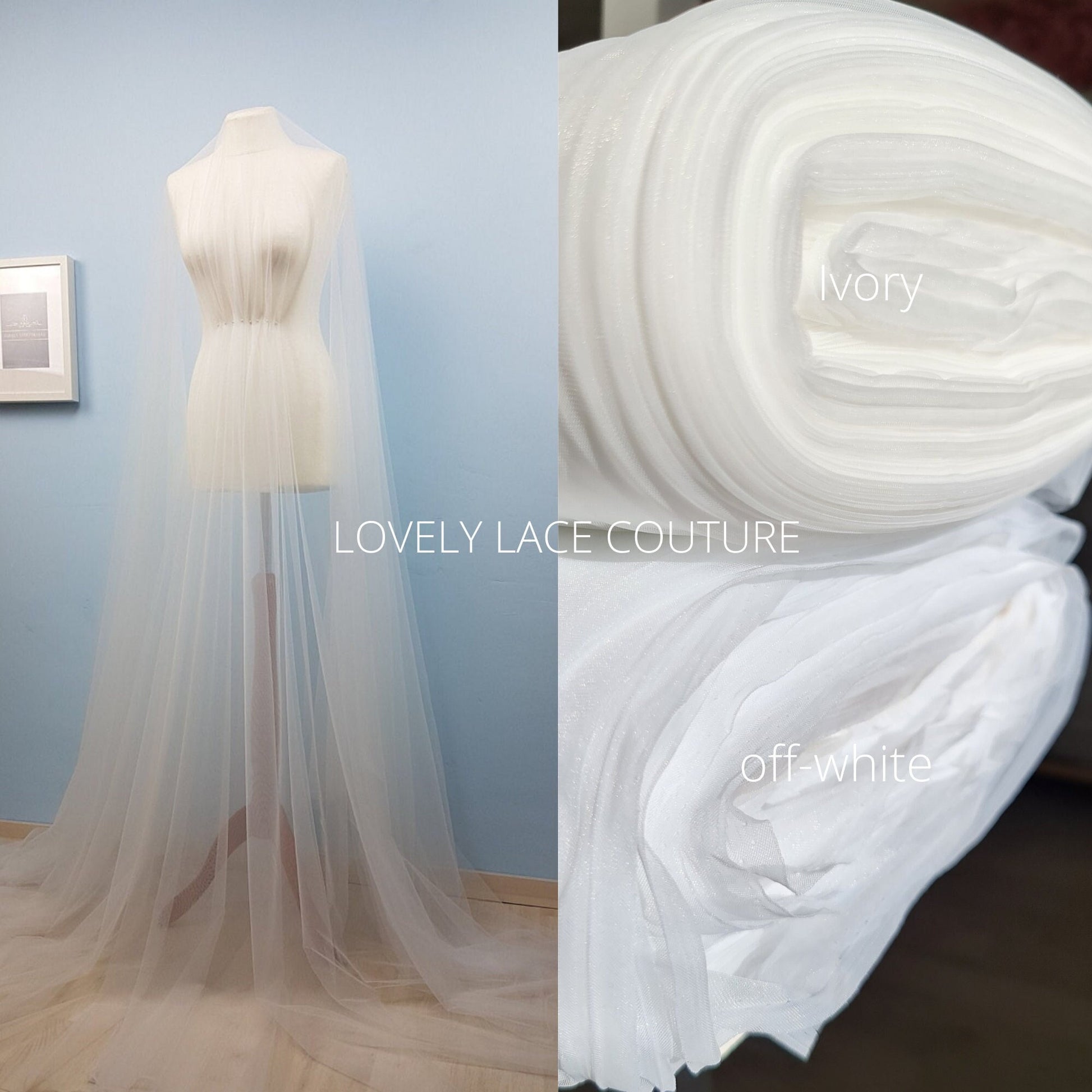 BOLT 45m length, 3m wide, Super Soft Italian tulle fabric for bridal veils and wedding dresses, mesh fabric, veil tulle