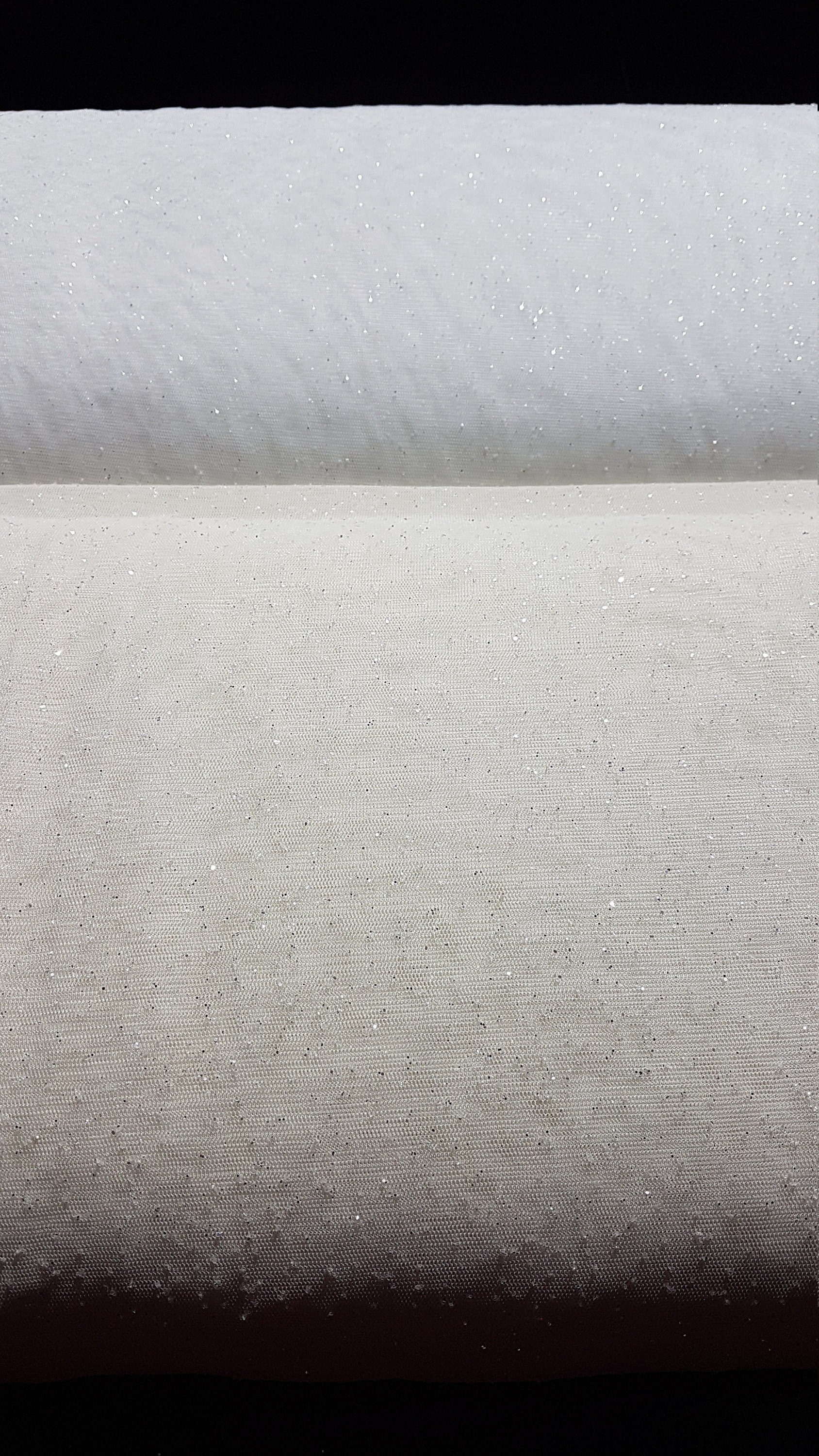 Very soft glitter tulle fabric in off-white or ivory, sparkling tulle for bridal veils or wedding dresses, mesh fabric, veil tulle LL-1462