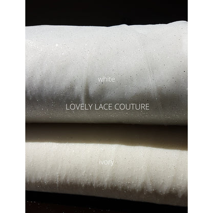 3M wide, Soft glitter tulle fabric for bridal veils and wedding dresses, Soft mesh fabric, tulle fabric, veil tulle LL-1463