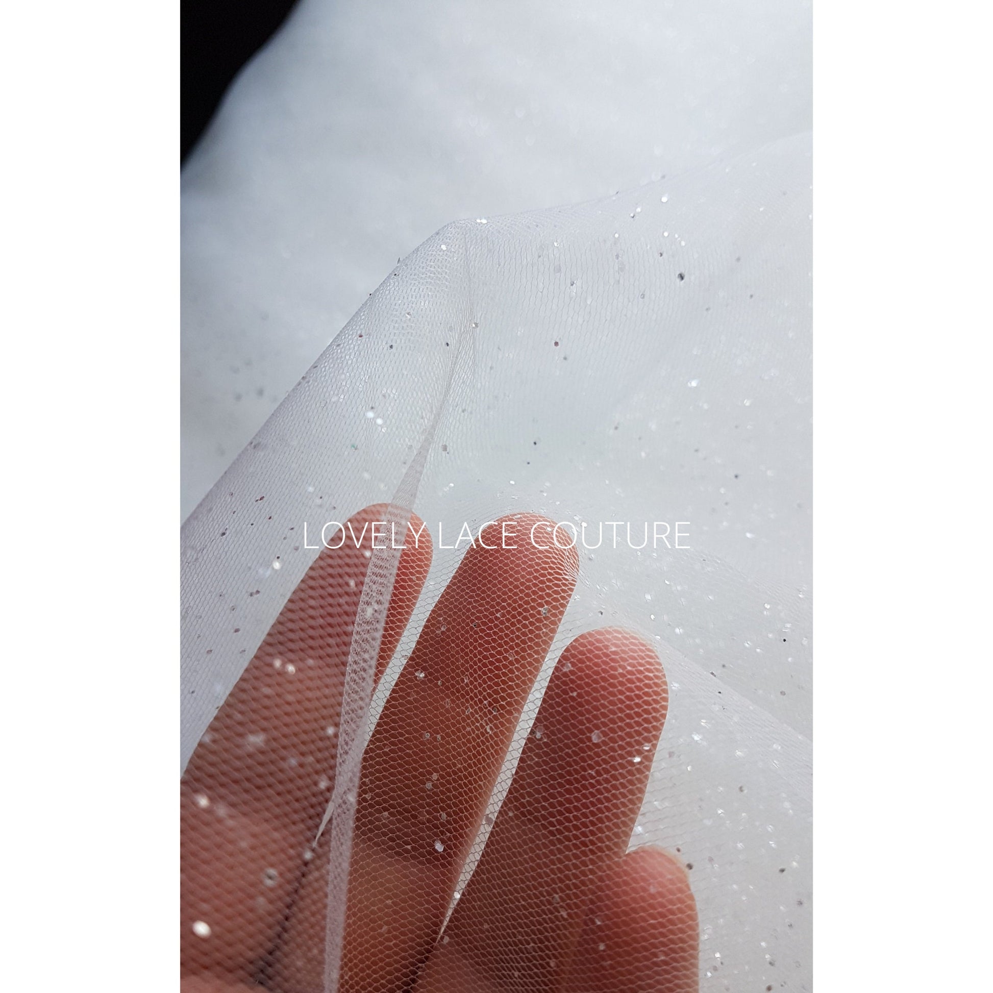 3M wide, Soft glitter tulle fabric for bridal veils and wedding dresses, Soft mesh fabric, tulle fabric, veil tulle LL-1463