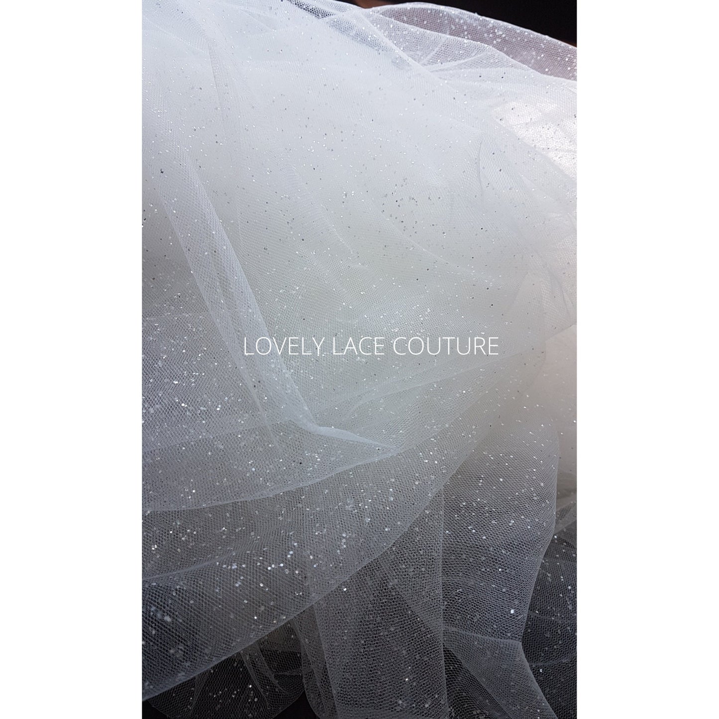 3M wide, Soft glitter tulle fabric for bridal veils and wedding dresses, Soft mesh fabric, tulle fabric, veil tulle LL-1463