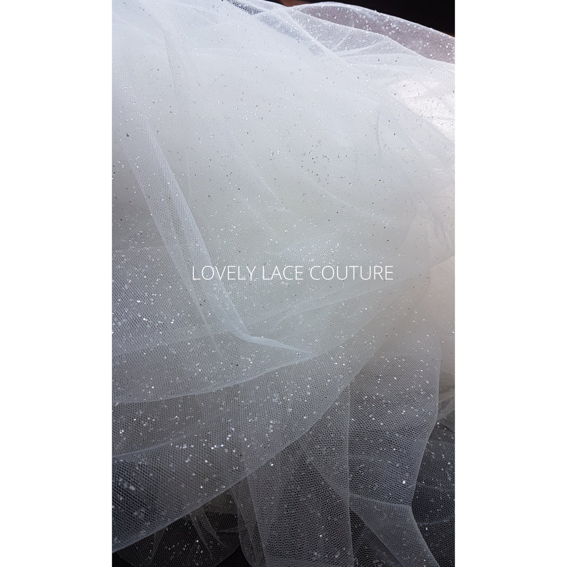 3M wide, Soft glitter tulle fabric for bridal veils and wedding dresses, Soft mesh fabric, tulle fabric, veil tulle LL-1463