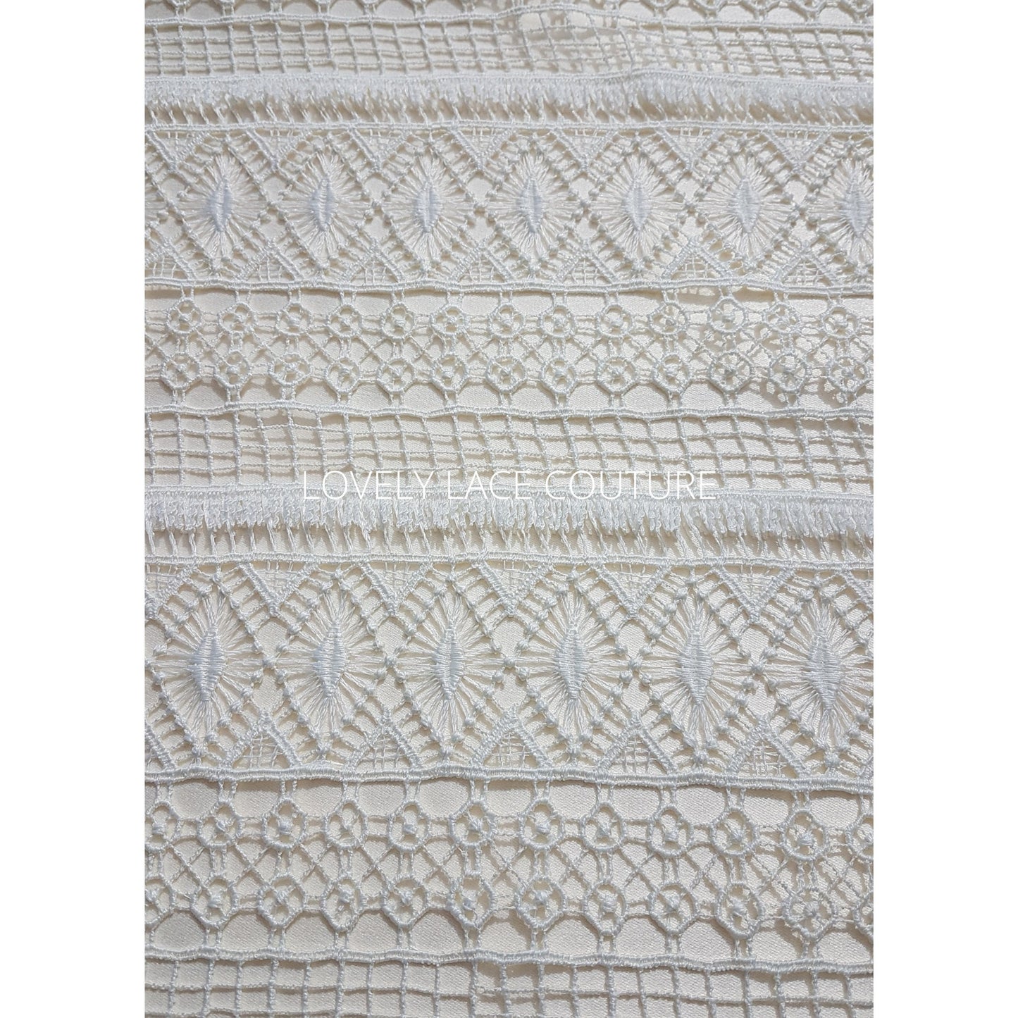 Gorgeous boho lace fabric, soft guipure lace in off-white LL-1460 or ivory LL-1461, Crochet Lace for bridal and wedding dresses