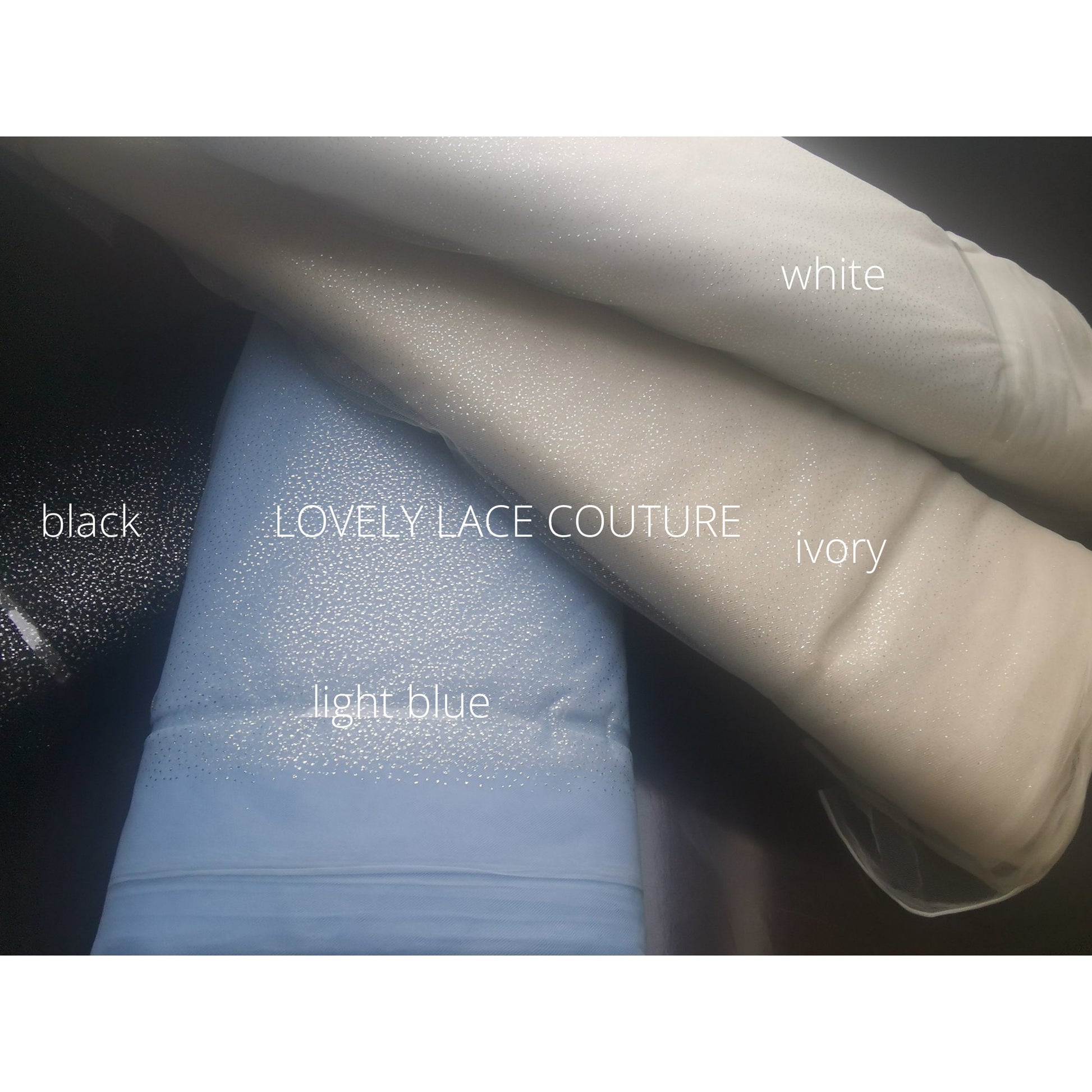Beautiful soft glitter tulle in white, sparkling tulle for bridal veils and wedding dresses, mesh fabric, tulle fabric, veil tulle LL-1309