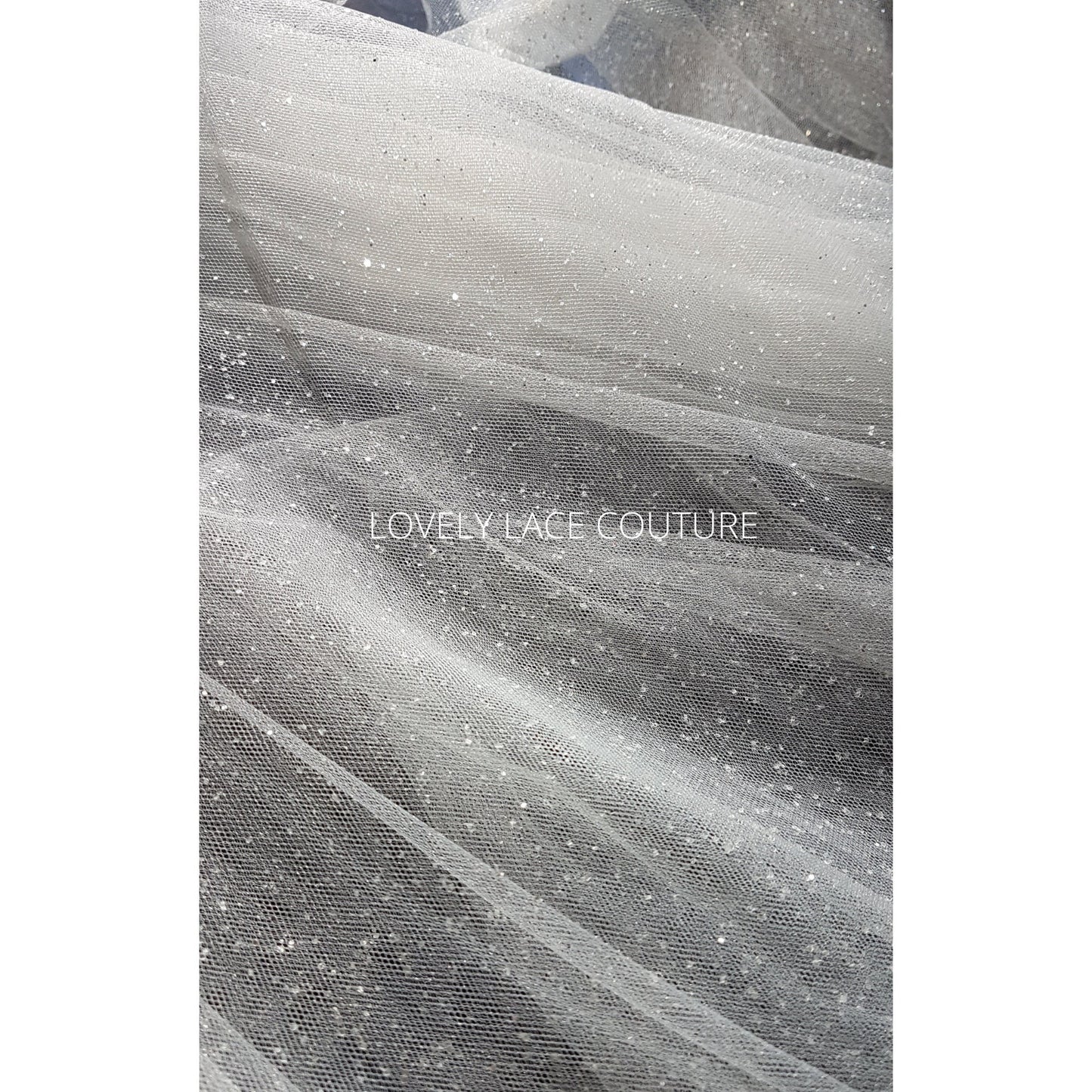 3M wide, Soft glitter tulle fabric for bridal veils and wedding dresses, Soft mesh fabric, tulle fabric, veil tulle LL-1463