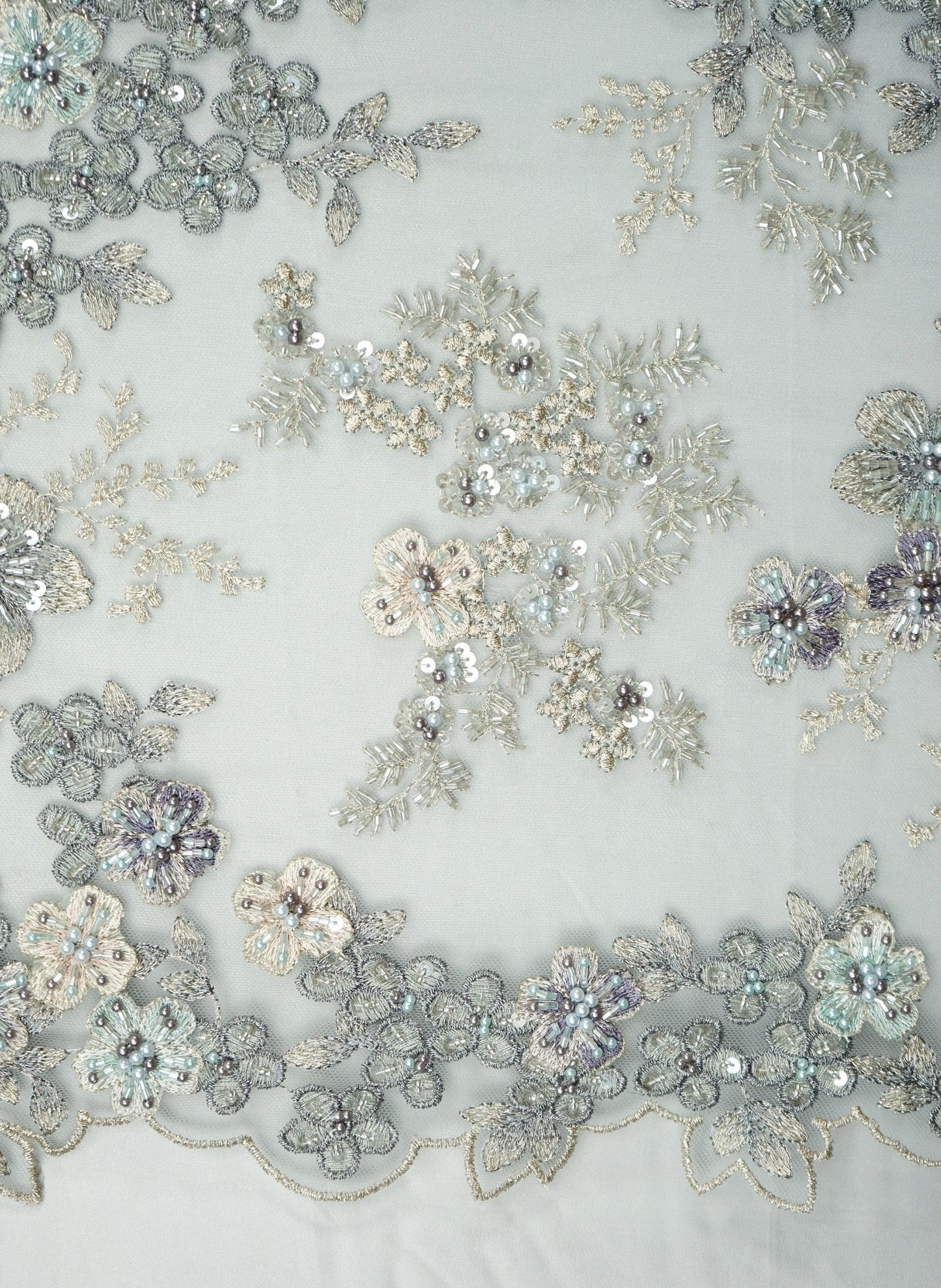 3D Highend handbeaded Lace Stoff, Luxus handgemachte Perle, französische Spitze, Bestickte Spitze, Hochzeit Spitze, Brautspitze LL-1137