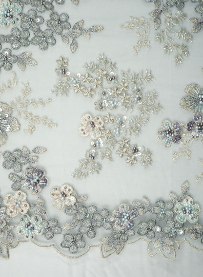 3D Highend handbeaded Lace Stoff, Luxus handgemachte Perle, französische Spitze, Bestickte Spitze, Hochzeit Spitze, Brautspitze LL-1137